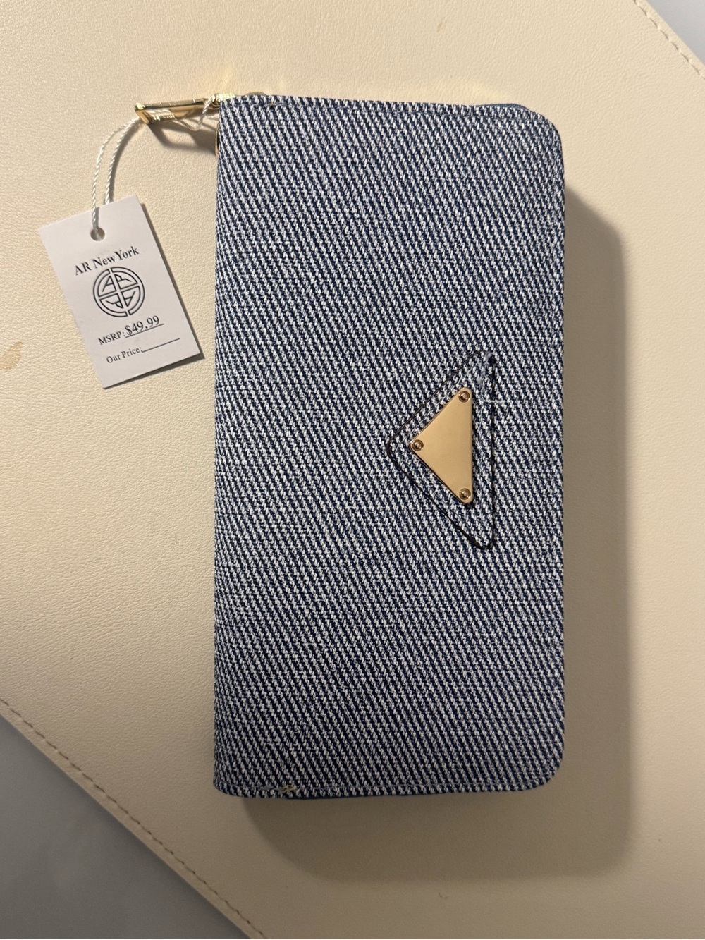 Blue & White Striped Zip Wallet w/ Wristlet – NWT
